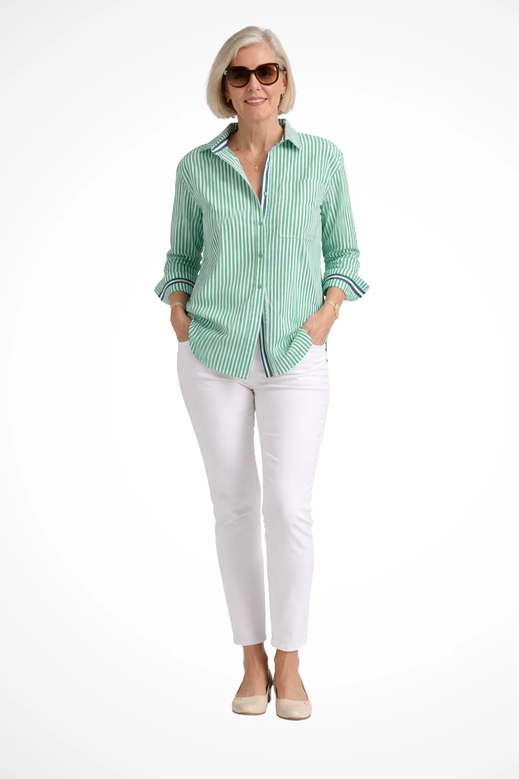 Margot | Women Striped Oversized Long Sleeve Shirt - Image 5