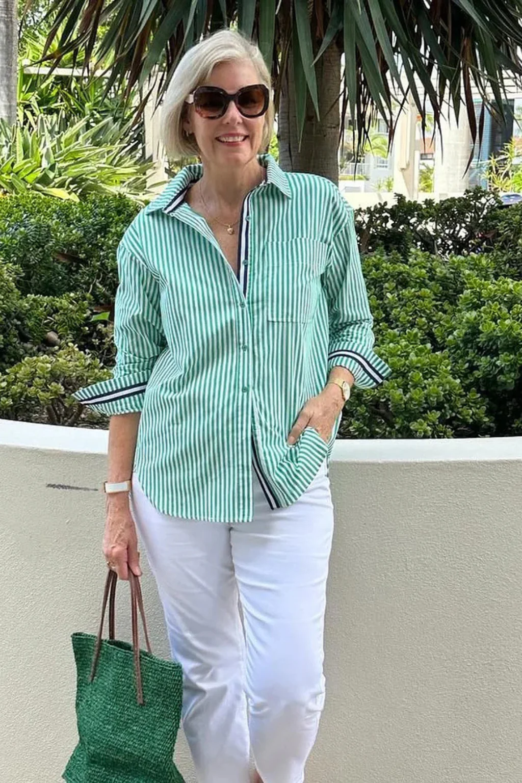 Margot | Women Striped Oversized Long Sleeve Shirt - Image 6