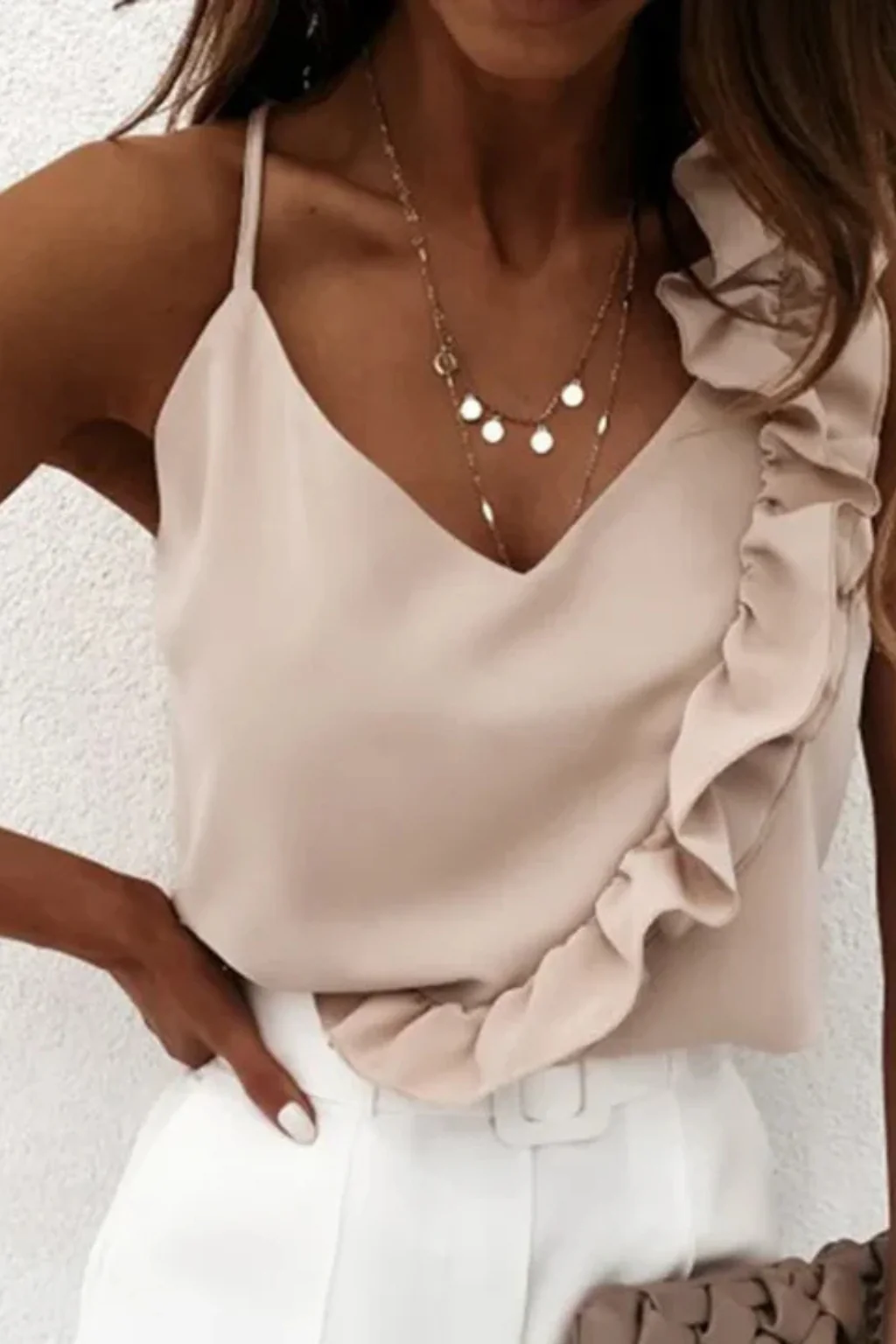 Maria | Women Sleeveless Ruffle V Neck Summer Top - Image 7