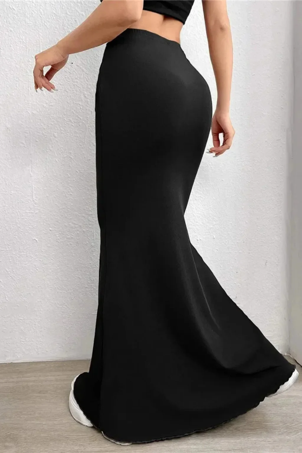 Nadine | Women High Waist Ruched Fitted Mermaid Maxi Skirt - Image 8
