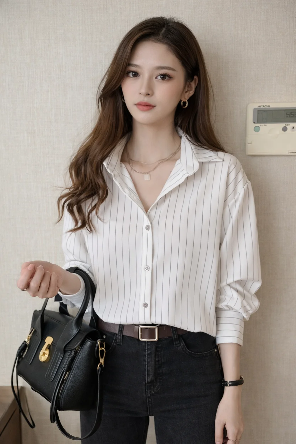 Nella | Women Turn Down Collar Long Sleeve Striped Shirt - Image 7