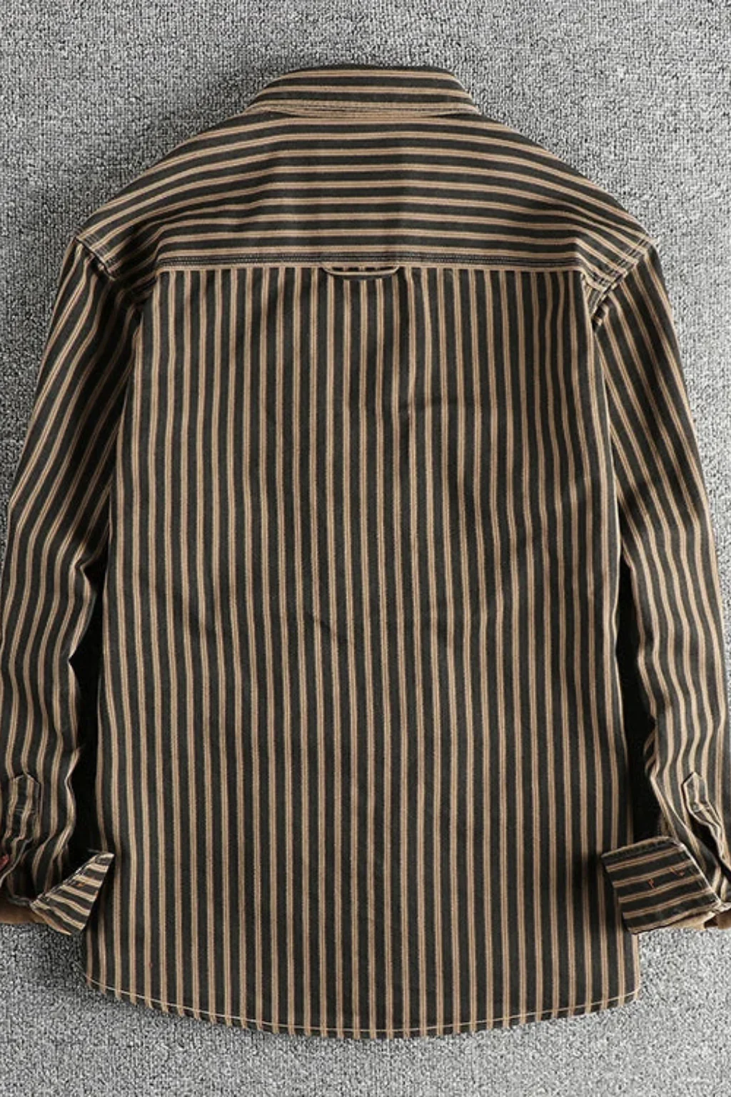 Noah | Men Washed Striped Shirt Loose Fit Long Sleeve Blouse - Image 3
