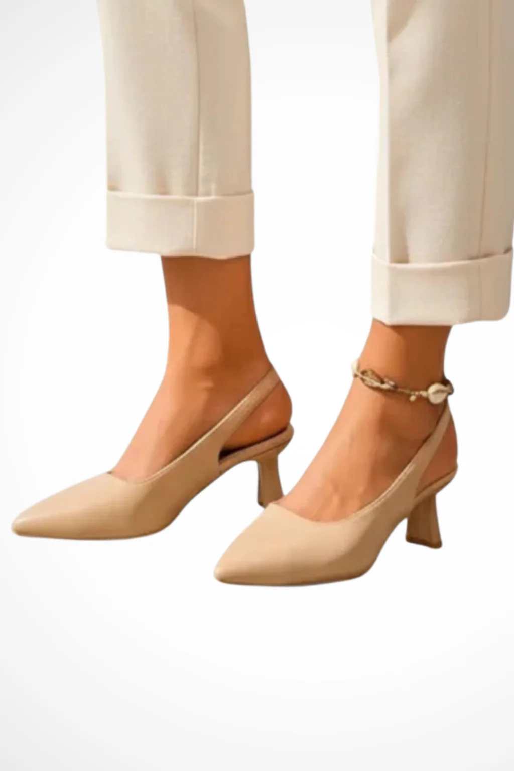 Octavia | Women Pointed Toe Slingback Kitten Heels - Image 5