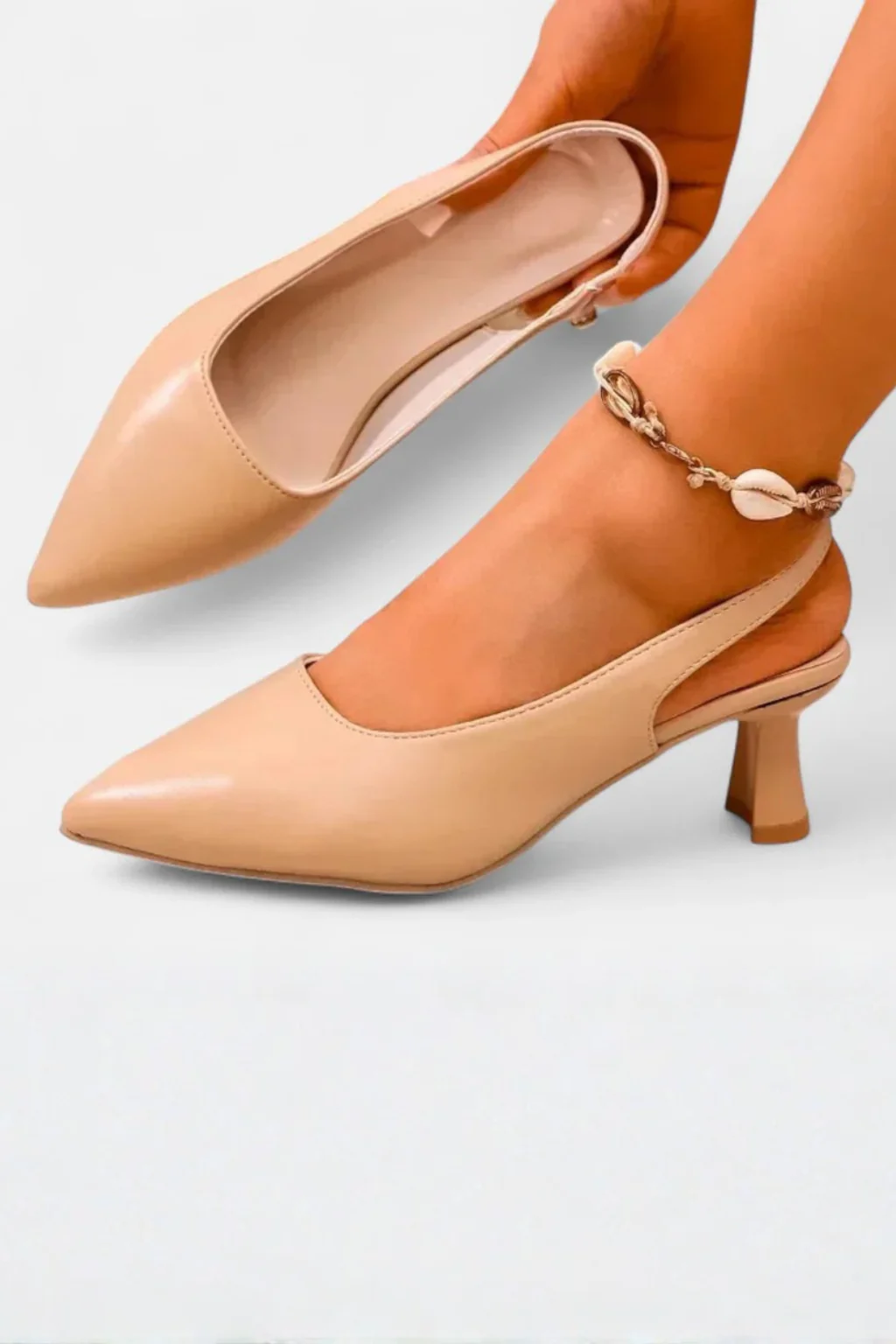 Octavia | Women Pointed Toe Slingback Kitten Heels - Image 8