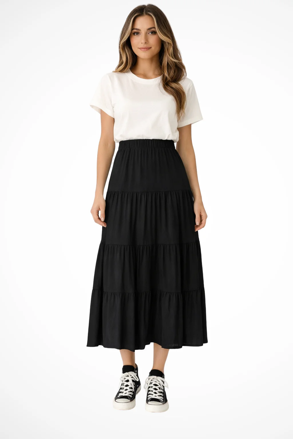 Penelope | Women High Waist Tiered Flowy Maxi Skirt - Image 5