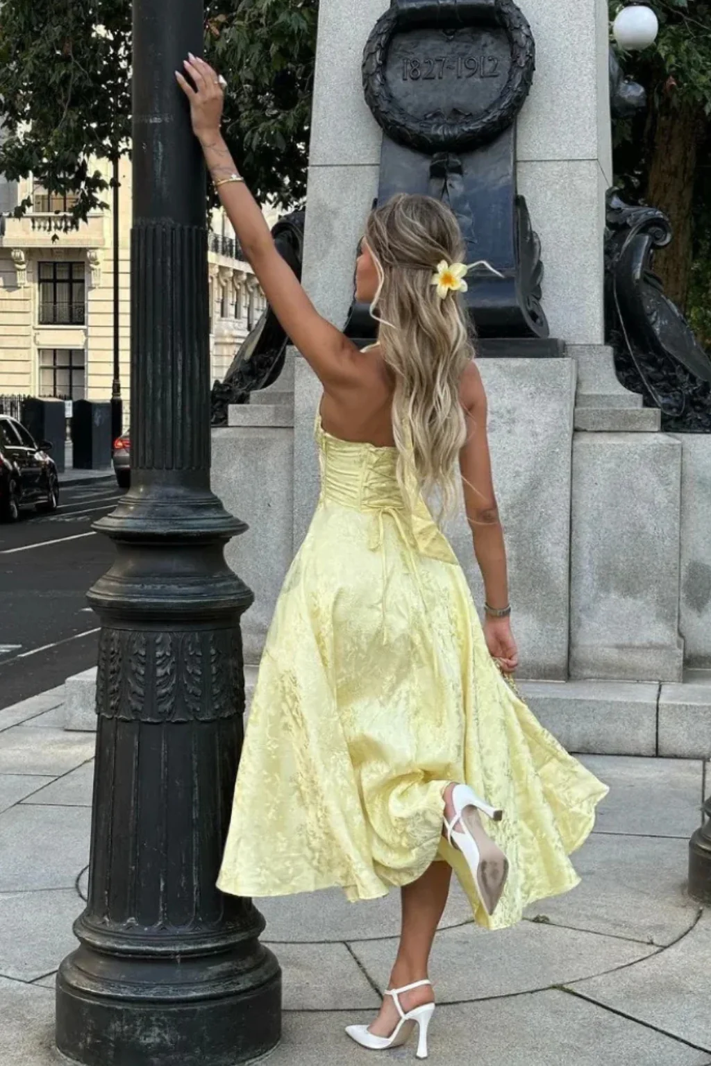 Rosalind | Women Halter Neck Backless Corset Summer Wedding Guest Midi Dress - Image 5