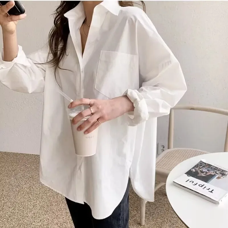 Selvyn | Women Oversized Button Down Long Sleeve Blouse - Image 4