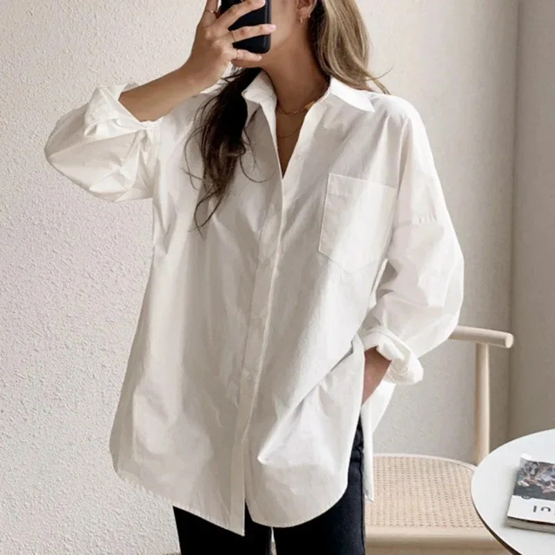 Selvyn | Women Oversized Button Down Long Sleeve Blouse - Image 5
