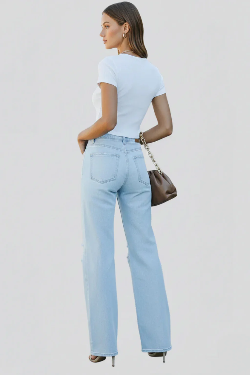 Sutton | Women High Waist Distressed Wide Leg Jeans - Image 5