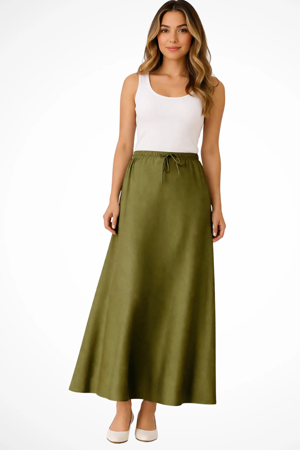 Sylvia | Women High Waist Straight Satin Maxi Skirt - Image 11