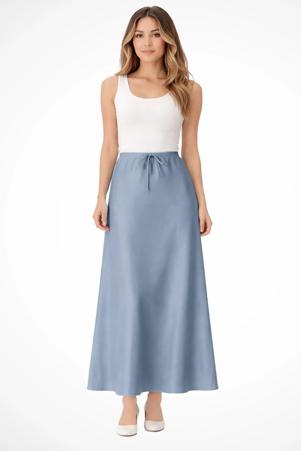 Sylvia | Women High Waist Straight Satin Maxi Skirt - Image 15