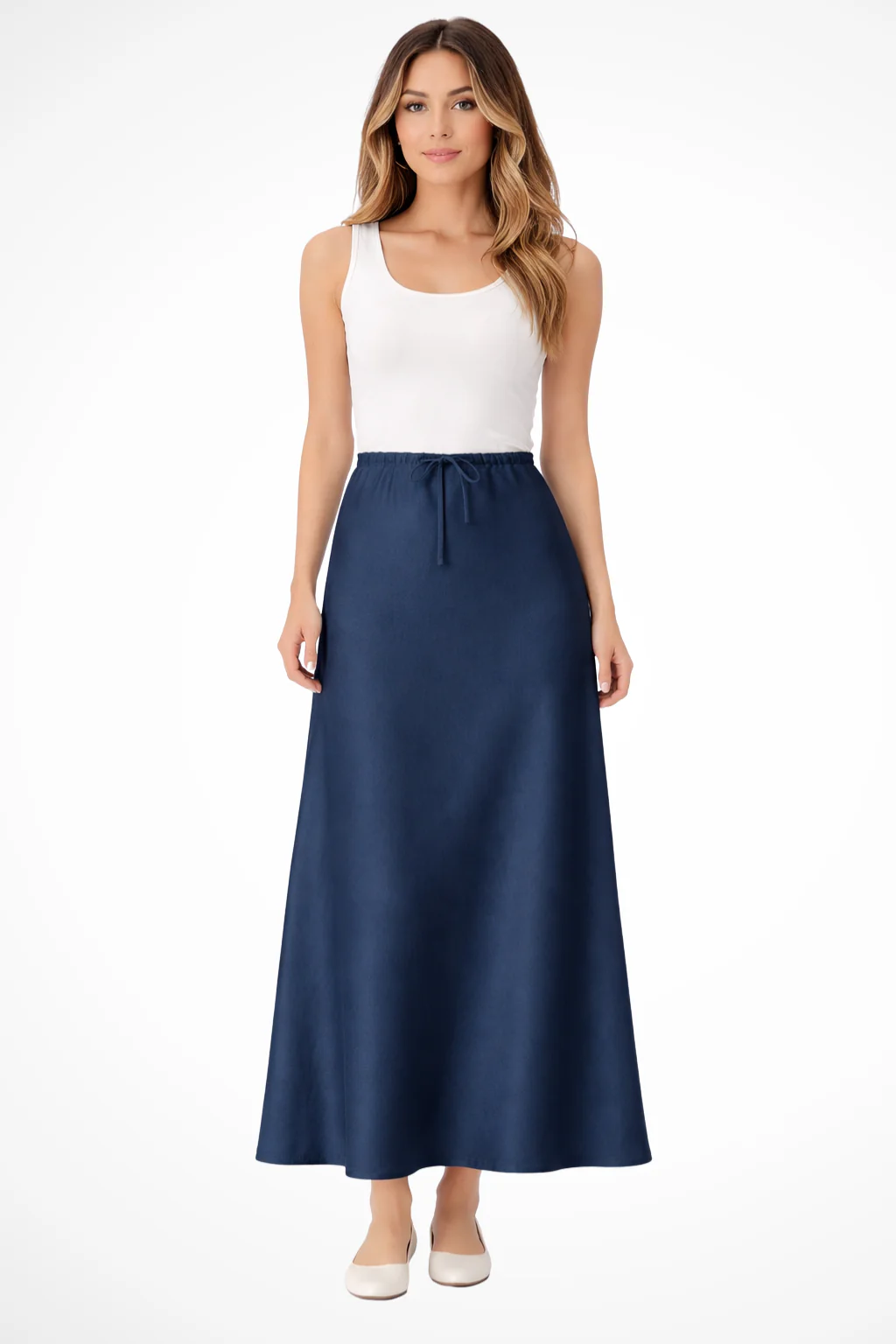 Sylvia | Women High Waist Straight Satin Maxi Skirt - Image 9