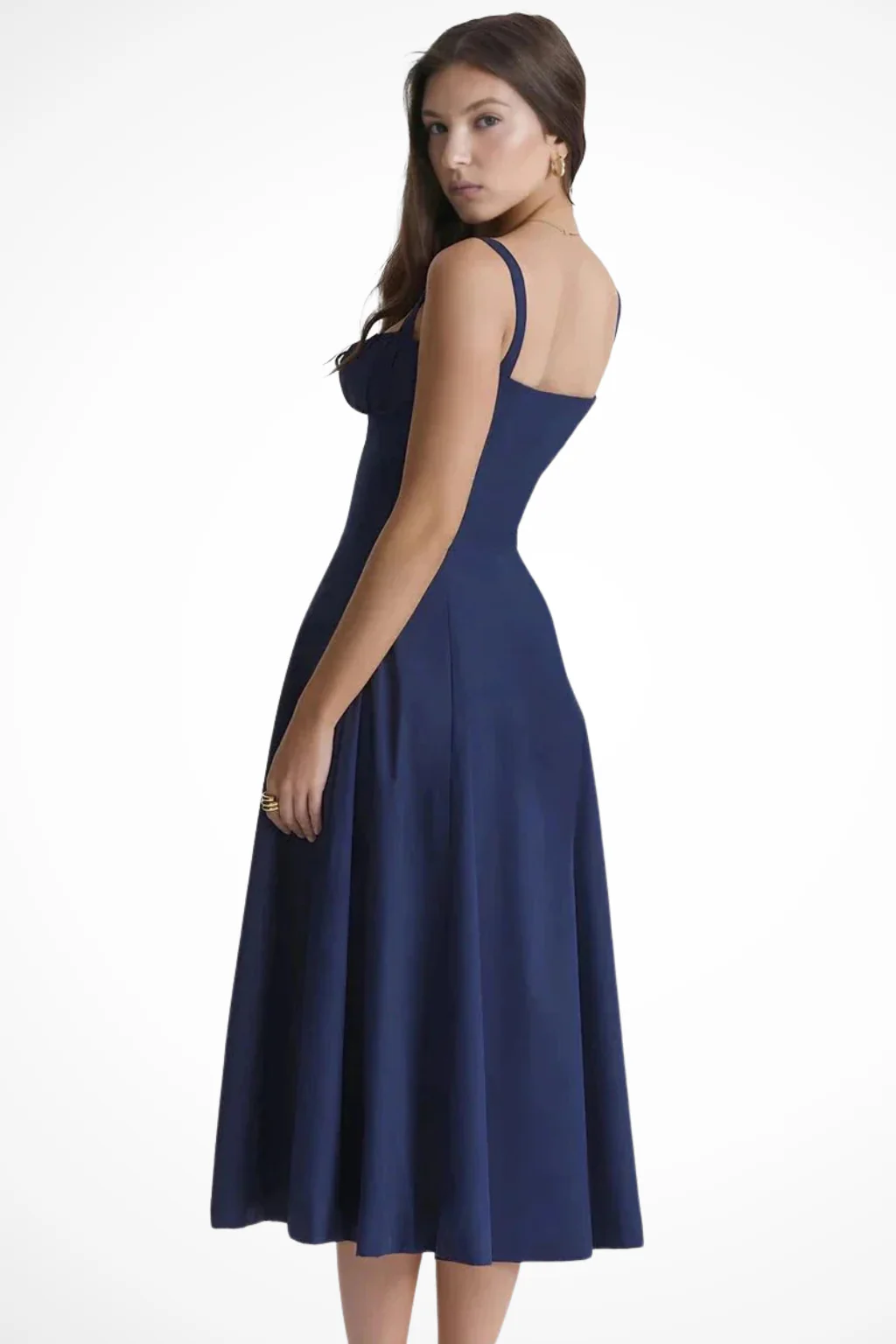 Tabitha | Women Square Neck Bow Detail Corset Wedding Guest Floral Midi Dress - Image 17