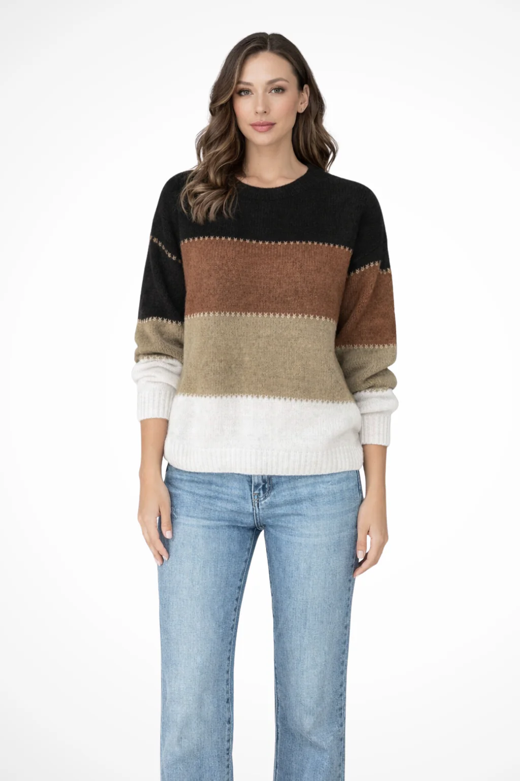 Tessara | Women’s Spring Colorblock Knit Sweater with Relaxed Fit - Image 3