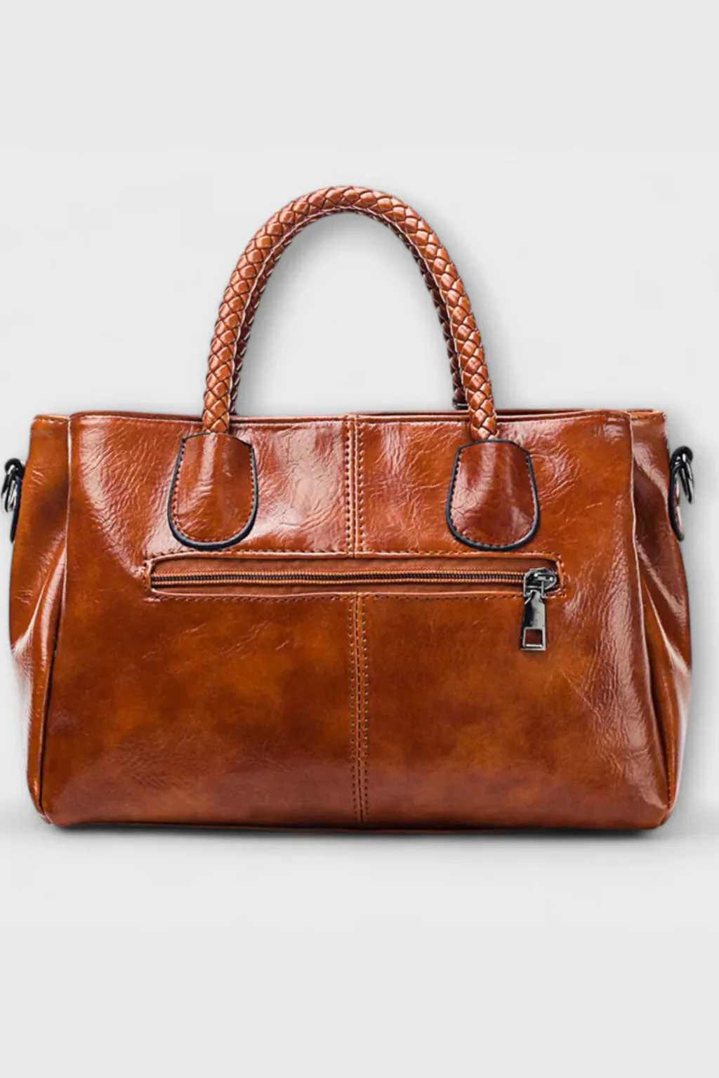 Valencia | Women Braided Handle Structured Handbag - Image 10