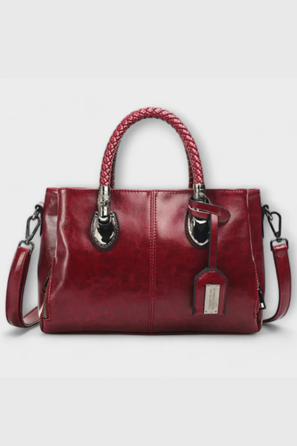 Valencia | Women Braided Handle Structured Handbag - Image 6