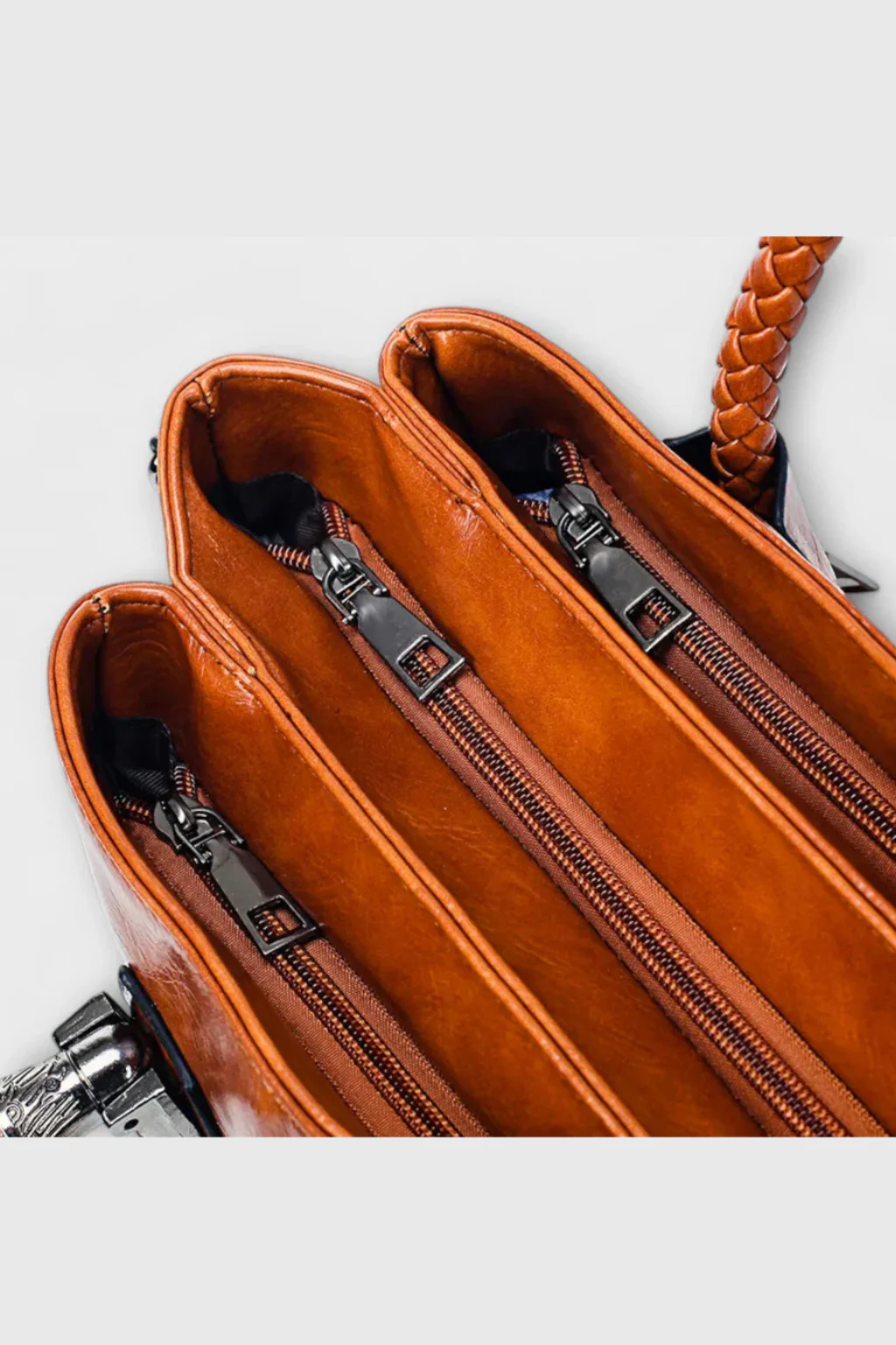 Valencia | Women Braided Handle Structured Handbag - Image 9