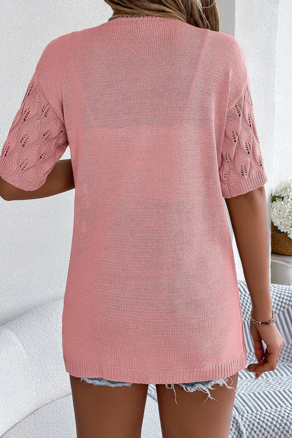 Winona | Women Short Sleeve Crochet Cardigan - Image 4